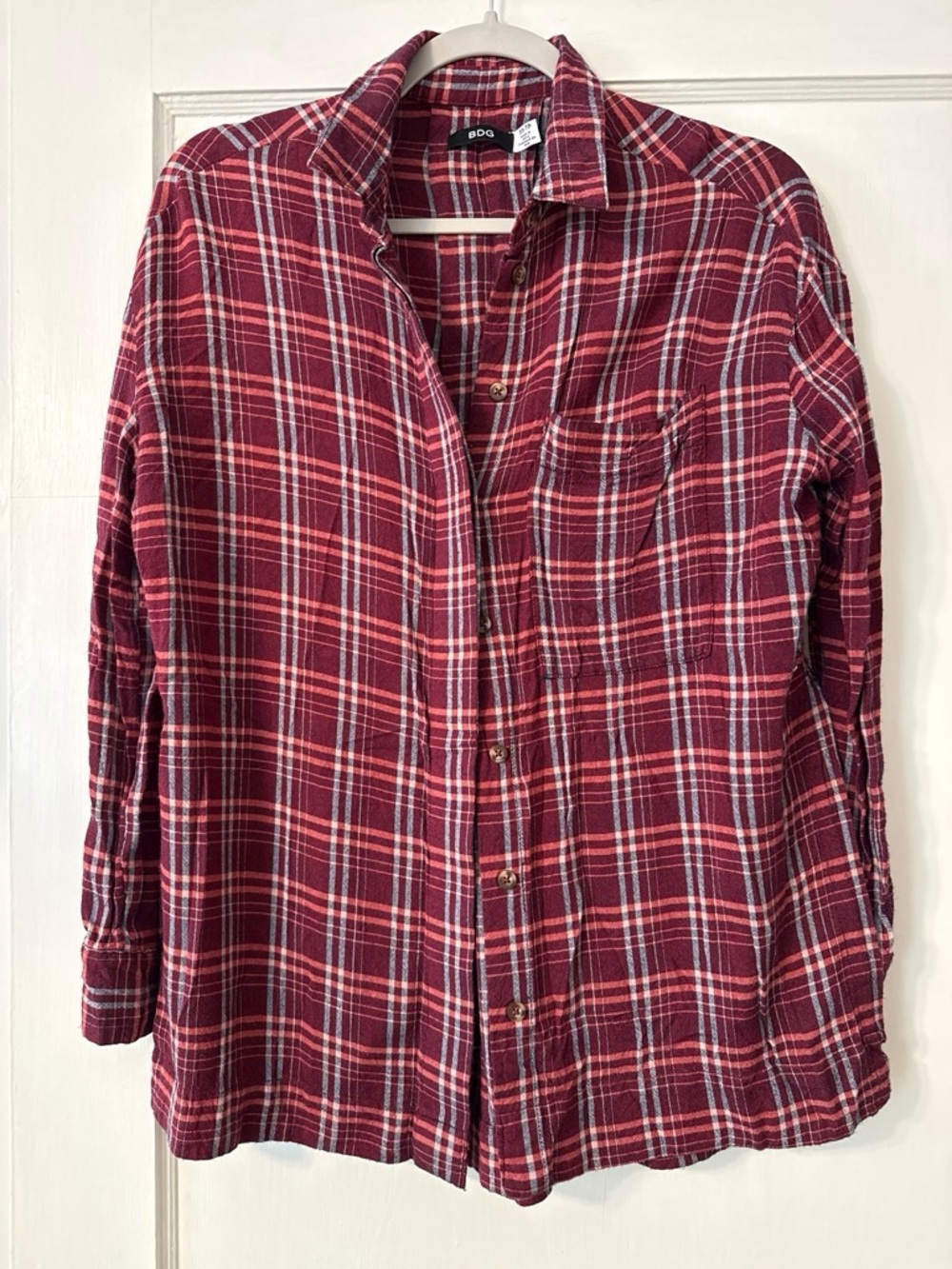 BDG Red Plaid Button-Up Shirt